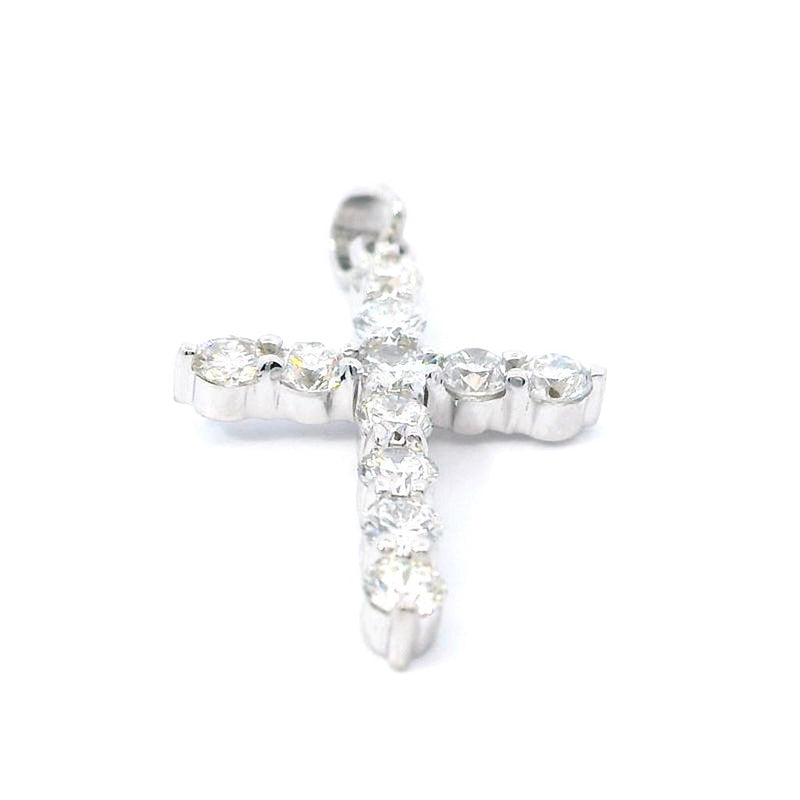 Elegant Diamond Necklaces & Pendants 18K White Gold 0.73 Carats Diamond Medium Cross Pendant