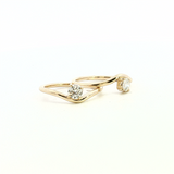 Elegant & Trendy - Pair of 14K Yellow Gold 0.65 Carats Diamond Contoured Rings