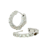 Classic & Contemporary 18K White Gold 1/2 Carats Diamond Small Hoop Earrings