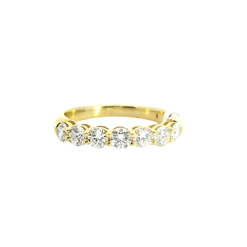 Elegant Diamond Bands 18K Yellow Gold Seven Stone 0.96 Carats Diamond Band