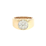 Elegant & Trendy 14K Yellow Gold 0.70 Carats Diamond Signet Ring