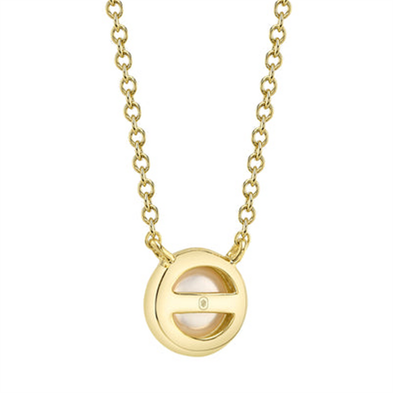 Elegant Pearl Necklaces & Pendants 14K Yellow Gold Bezel Set 4.8-5.0MM Pearl Necklce - 18 Inch