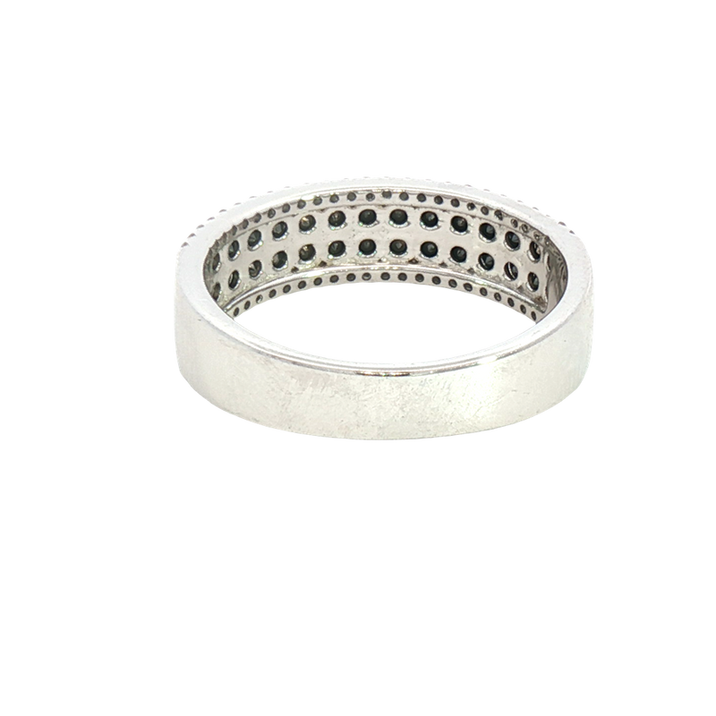 Elegant & Trendy 14K White Gold 0.94 Carats Black & White Diamond Band