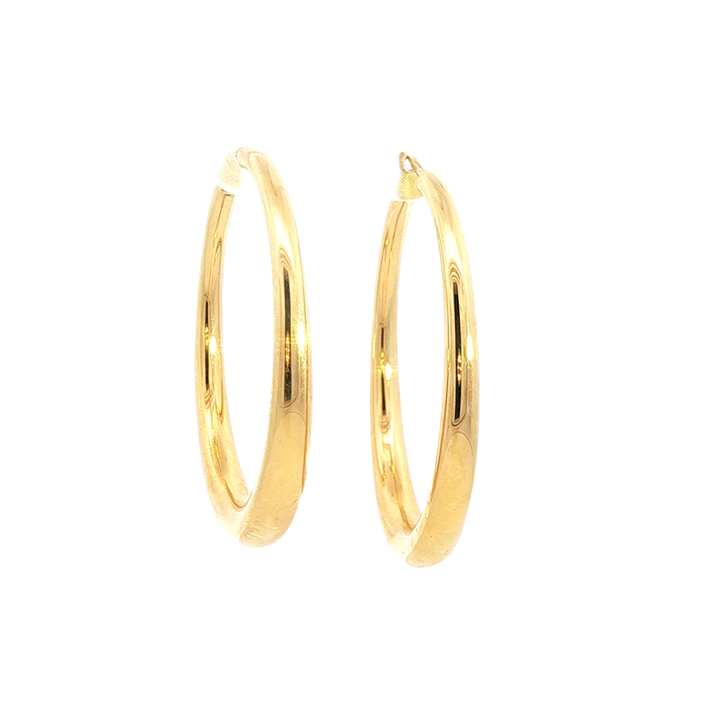 Elegant Precious Metal Earrings 18K Yellow Gold Large Hoop Earrings