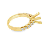 Elegant Diamond Mountings 18K Yellow Gold 0.70 Carats Diamond Semi Mount For 1.5 Carats Round Center Gemstone