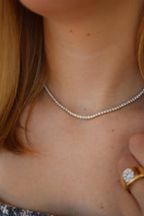 Elegant Diamond Necklaces 14K Yellow Gold 8.569 Carats Diamond Tennis Necklace - 16 Inch