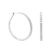 Classic & Contemporary 18K White Gold 2.52 Carats Diamond Inside Out Hoop Earrings