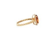 Bold & Elegant 14K Gold Yellow Halo Color Stone Oval Citrine & Diamond Fashion Ring - Citrine 2.42 Carats & Diamond 0.15 Carats
