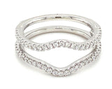 Classic & Stunning Diamond Ring Guards  14K White Gold 0.37 Carats Diamond Engagement Ring Guard