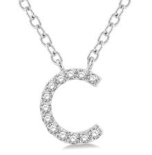 White 10 Karat Gold 0.05 Carats Diamond Drop Necklace