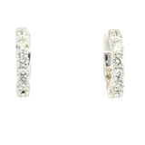 Classic & Contemporary 18K White Gold 1/2 Carats Diamond Small Hoop Earrings
