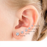 Classic & Contemporary 14K Gold White Natural 1/3 Carats Diamond Diamond Stud Earrings