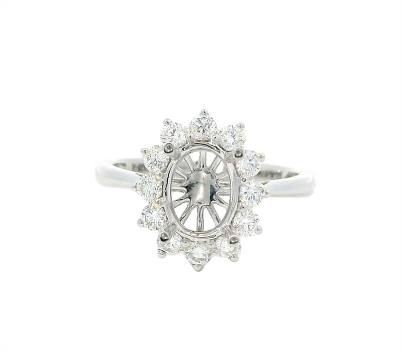 Oval stone ring settings hotsell