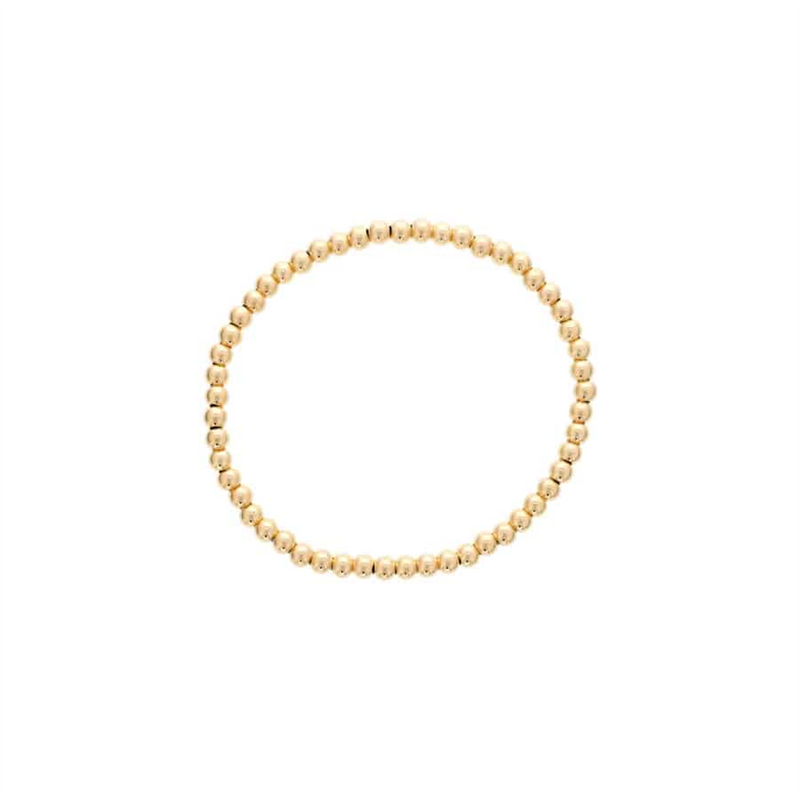 4.0 MM Yellow Gold FilledBead Bracelet - 7 Inches.