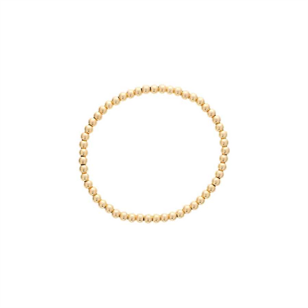 4.0 MM Yellow Gold FilledBead Bracelet - 7 Inches.