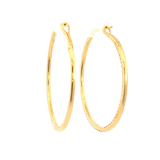 Classic & Contemporary 18K Yellow Gold 1.39 Carats Diamond 41.2 MM Inside Out Hoop Earrings