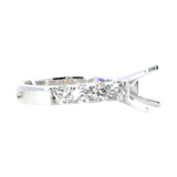 Elegant Diamond Mountings 18K White Gold 0.97 Carats Diamond Semi Mount For 1.5 Carats Round Center Gemstone