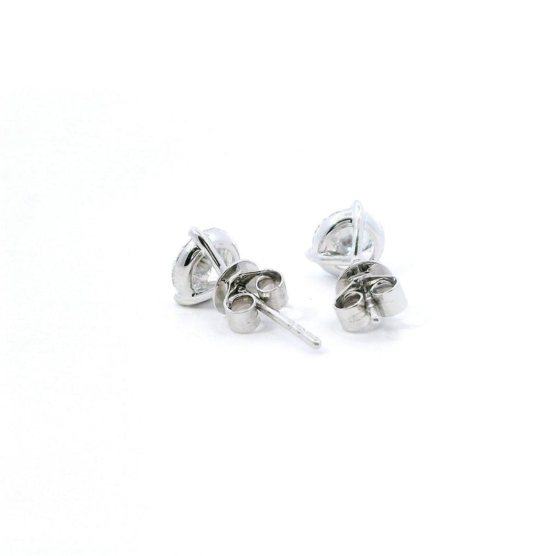 Classic & Contemporary 14K Gold White Lab-Grown 2.08 Carats Diamond Stud Earrings