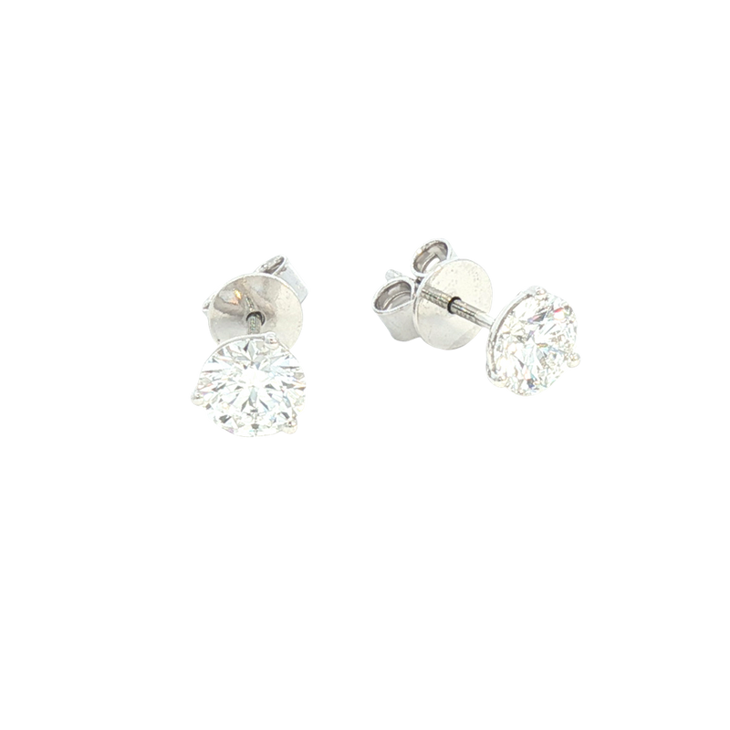 Classic & Contemporary 14K White Gold Lab-Grown 2.53 Carats Diamond Stud Earrings