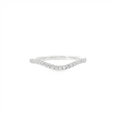 Elegant Diamond Bands 14K Gold White Contoured 0.15 Carats Diamond Anniversary Band