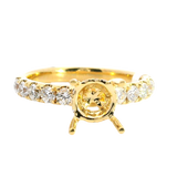 Elegant Diamond Mountings 18K Yellow Gold 1.50 Carats Round Setting -  0.63 Carats Diamond Ring