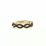 Elegant & Trendy 14K Yellow  Gold 0.73 Carats Black Diamond Braided Ring