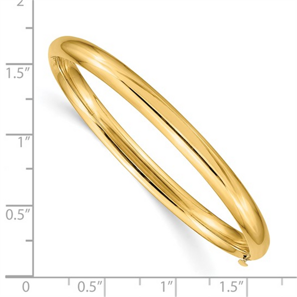 Yellow 10 Karat Polihed Baby Bangle Bracelet