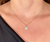 Elegant Diamond Necklaces 14K Yellow Gold 0.23 Carats Diamond Quadrafoil Necklace - 18 Inch