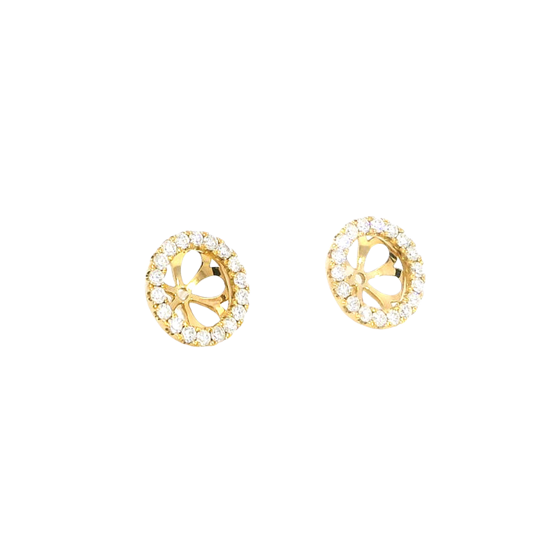 Classic & Contemporary 18K Yellow Gold 0.46 Carats Diamond Earring Jackets