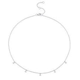 Elegant Diamond Necklaces 14K Gold White 0.30 Carats Diamond Station Pendant Necklace - 18 Inch