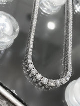 Elegant Diamond Necklaces 18K Gold White 5.95 Carats Graduating Diamond Riviera Tennis Necklace - 17 Inch