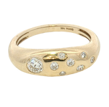 Elegant & Trendy 14K Yellow Gold 0.42 Carats Diamond Scatter Ring