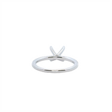 14K Gold White Stackable Round Diamond Accented Engagement Ring - 0.13 CTW Diamond