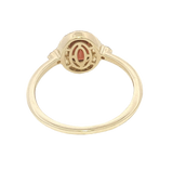 Bold & Elegant 14K Yellow Gold Oval Cut 0.70 Carats Garnet & 0.16 Carats Diamond Halo Ring