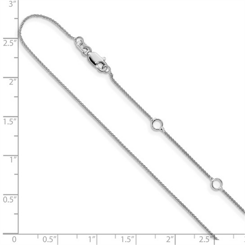 Elegant & Durable Designs 10K Gold White 0.80mm Baby Spiga Wheat Chain, 18 Inch Adjustable