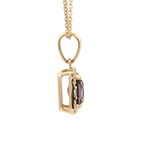 Vibrant Colored Stone Necklaces 14K Yellow Gold Rectangular Cushion 1.29 Carats Spinel & 0.16 Carats Baguette & Round Cut Diamond Halo Necklace - 18 Inch