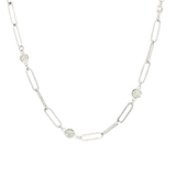 Elegant Diamond Necklaces 14K White Gold 0.98 Carats Diamond Station Necklace - 18 Inch