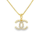 Elegant Diamond Necklaces & Pendants 14K Yellow Gold Chanel Inspired 0.21 Carats Diamond Pendant
