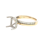 Elegant Diamond Mountings 14K Yellow & White Gold Emerald Cut 7x5mm Diamond Semi Mount Engagement Ring -  0.26 Carats