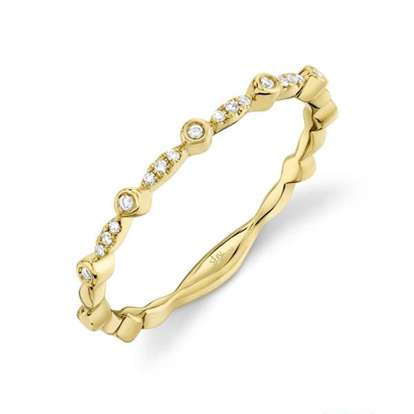 Elegant Diamond Bands 14K Gold Yellow Full Anniversary 0.06 Carats Diamond Anniversary Band