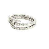 Elegant & Trendy 14K White Gold 0.40 Carats Diamond Flexible Bypass Ring