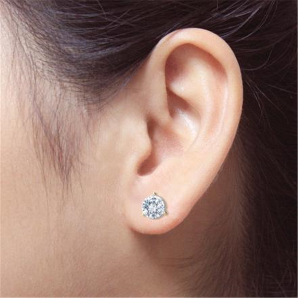 Classic & Contemporary 14K White Gold 2.49 Carats Lab Grown Diamond Martini Stud Earrings