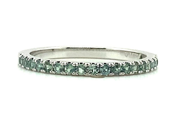 White 14 Karat Gold 1/3 Carats Alexandrite Stackable Band
