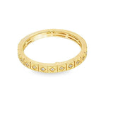 Elegant & Trendy 14K Yellow Gold 0.03 Carats Diamond Geometric Stackable Ring