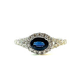 White 14 Karat Gold 0.89 Carats Sapphire & 0.57 Carats Diamonds Halo Ring