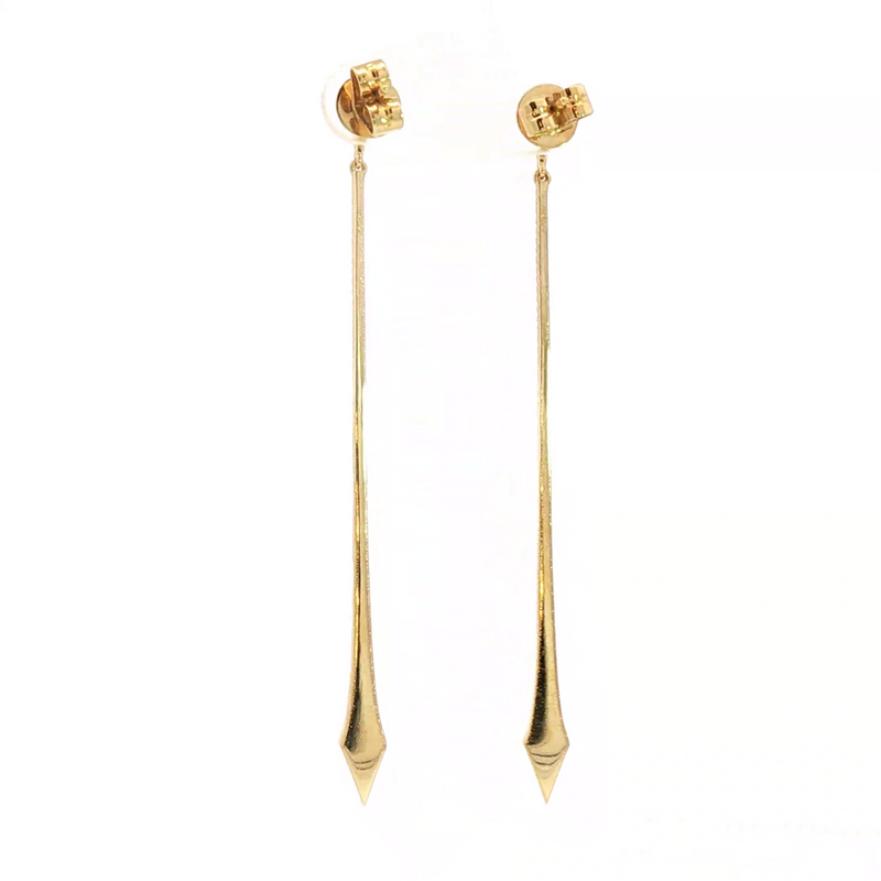 Classic & Contemporary 18K Yellow Gold 0.85 Carats Diamond Drop Earrings