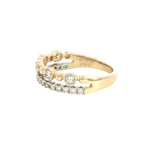 Elegant & Trendy 14K Yellow & White Gold 0.47 Carats Diamond Duo Stack Band