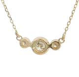 Elegant Diamond Necklaces 14K Yellow Gold Bezel Set, Round Cut 0.25 Carats Diamond Necklace - 18 Inch