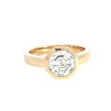 14K Yellow Gold Bezel Set Octagonal Cut 2.19 Carats Lab Grown Solitaire Diamond Engagement Ring