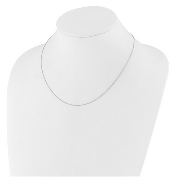 Elegant & Durable Designs 10K Gold 1.1mm White Round Cable Link Chain, 18 Inch